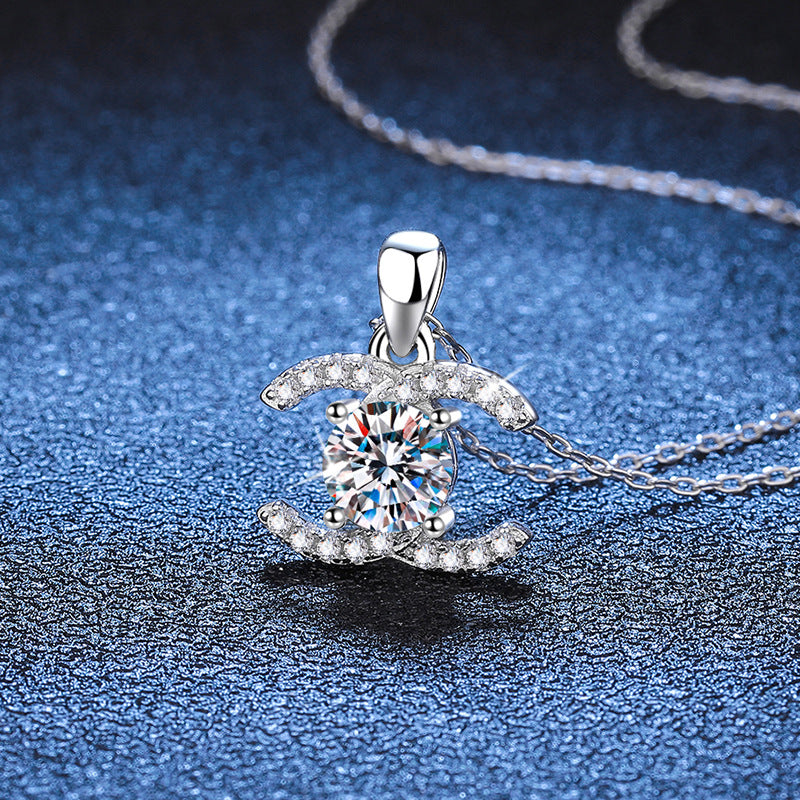 [Sophire]CLASSIC INTERLOCKING MOISSANITE PENDANT NECKLACE