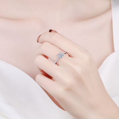 [Sophire]ELEGANT PRINCESS CUT MOISSANITE ENGAGEMENT RING