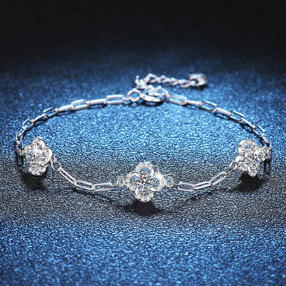 [Sophire]TRIPLE-CLOVER MOISSANITE BRACELET