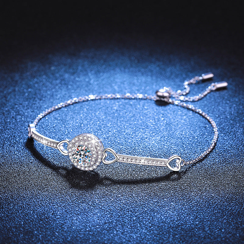 [Sophire]INTERLOCKING HEART & CIRCLE MOISSANITE BRACELET