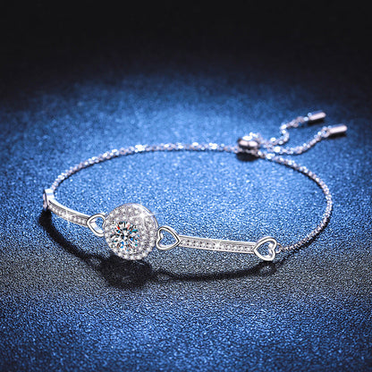 [Sophire]INTERLOCKING HEART & CIRCLE MOISSANITE BRACELET