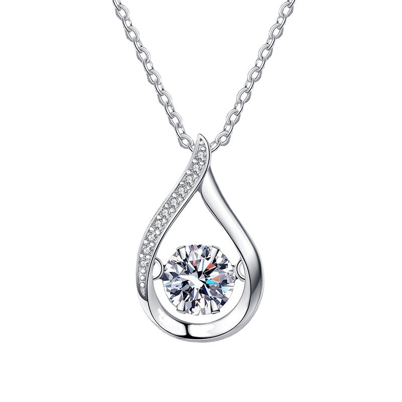 [Sophire]DANCING WATER DROP MOISSANITE NECKLACE