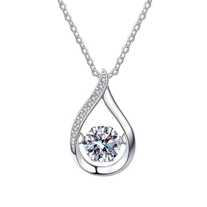 [Sophire]DANCING WATER DROP MOISSANITE NECKLACE
