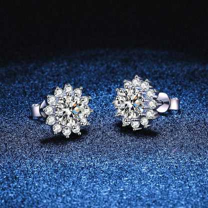 [Sophire]BLOOMING SUNFLOWER MOISSANITE STUD EARRINGS