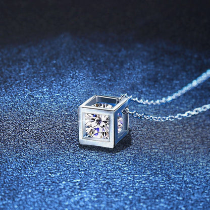 [Sophire]GEOMETRIC SUGAR-CUBE MOISSANITE NECKLACE