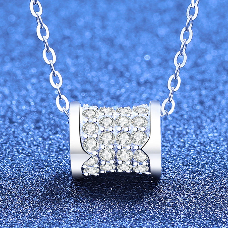 [Sophire]FULL-PAVE "HOURGLASS" MOISSANITE NECKLACE