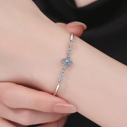 [Sophire]CLOVER & TWIN-STAR MOISSANITE BRACELET