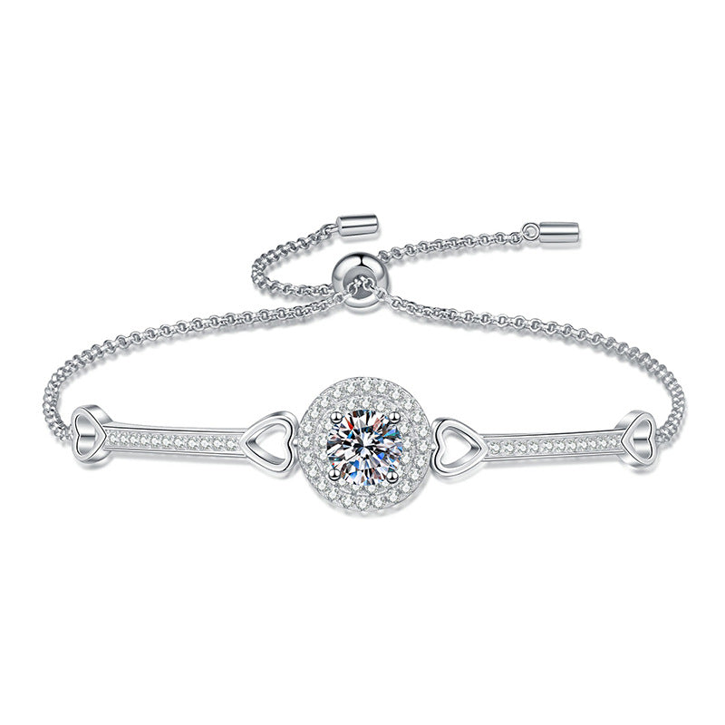 [Sophire]INTERLOCKING HEART & CIRCLE MOISSANITE BRACELET