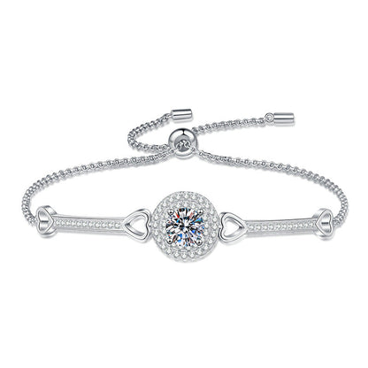 [Sophire]INTERLOCKING HEART & CIRCLE MOISSANITE BRACELET