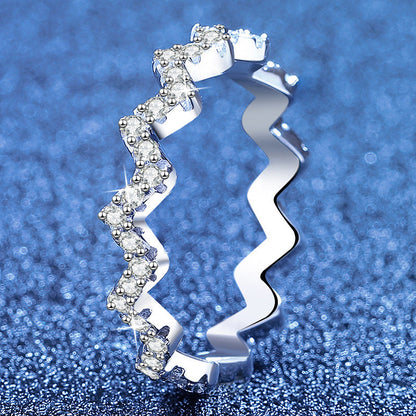 [Sophire]CHIC WAVY MOISSANITE ETERNITY RING