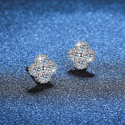 [Sophire]ELEGANT FOUR-LEAF CLOVER MOISSANITE STUD EARRINGS