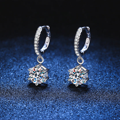[Sophire]CLASSIC 6-PRONG MOISSANITE DROP EARRINGS