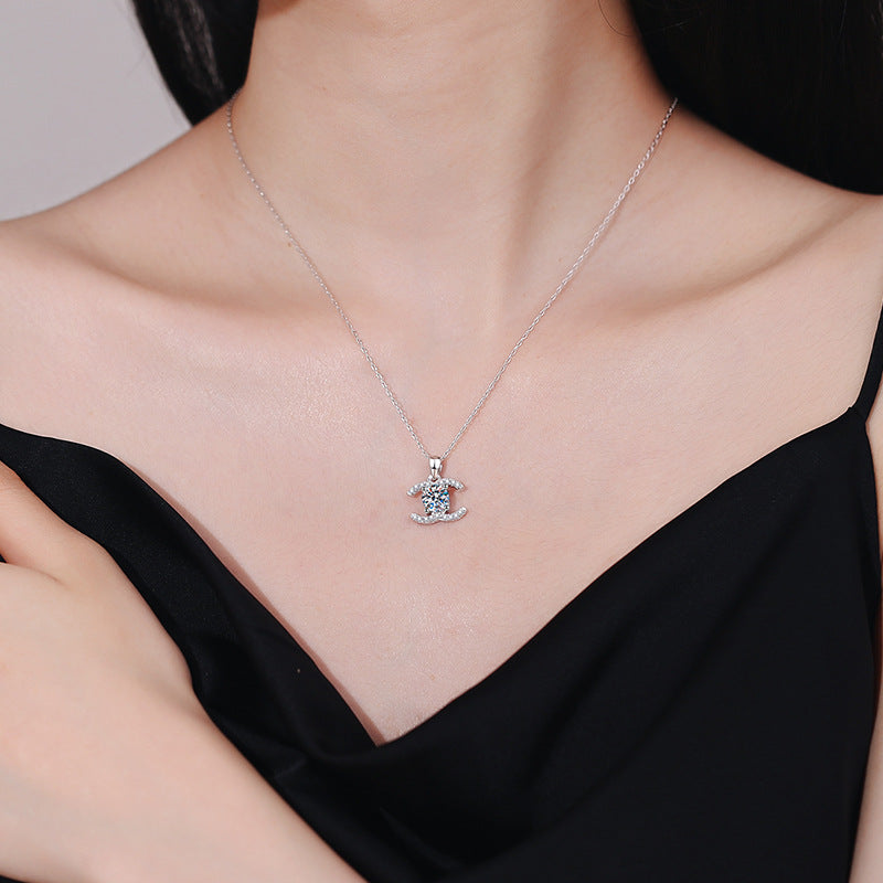 [Sophire]CLASSIC INTERLOCKING MOISSANITE PENDANT NECKLACE