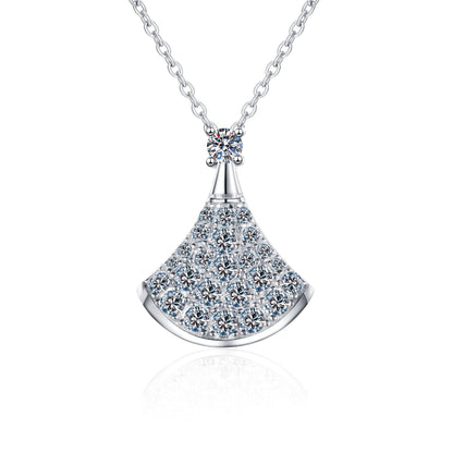 [Sophire]ELEGANT FAN-SHAPED MOISSANITE PENDANT NECKLACE
