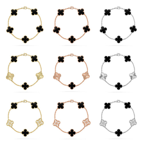 [Sophire Jewelry ] CLOVER 5 MOTIF ONYXS BRACELET COLLECTION