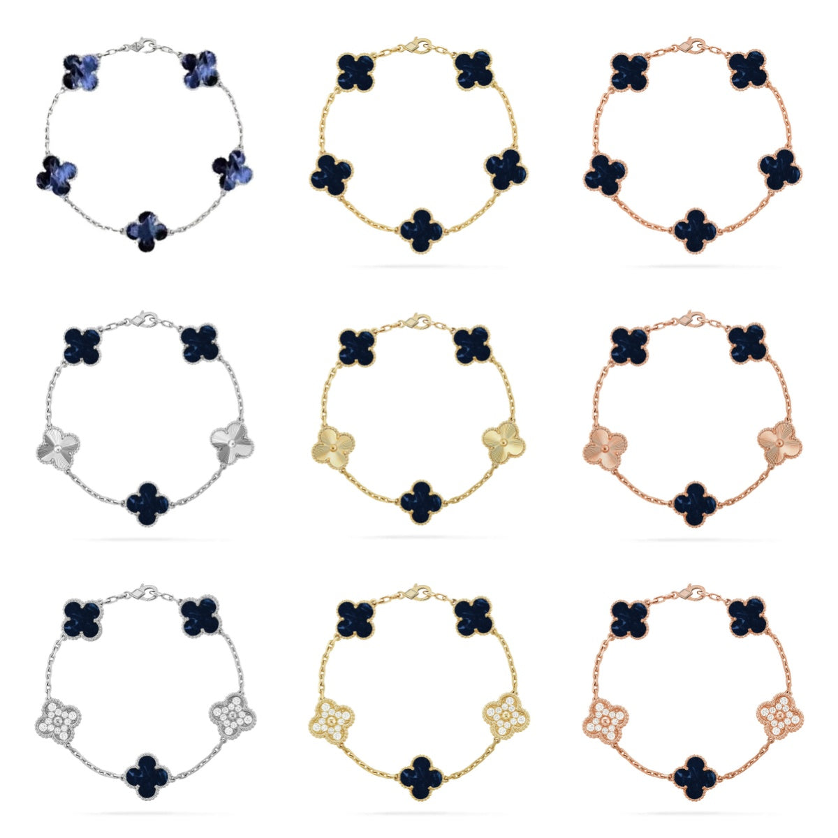 [Sophire Jewelry ]CLOVER 5 MOTIF PIETERSITE BRACELET COLLECTION