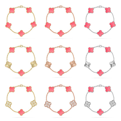 [Sophire Jewelry ] CLOVER 5 MOTIFS  PINK MOP BRACELET COLLECTION