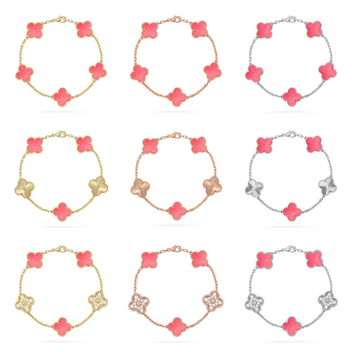[Sophire Jewelry ] CLOVER 5 MOTIFS  PINK MOP BRACELET COLLECTION
