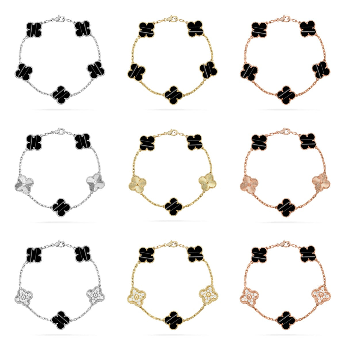[Sophire Jewelry ] CLOVER 5 MOTIF PULSAR STONE BRACELET COLLECTION