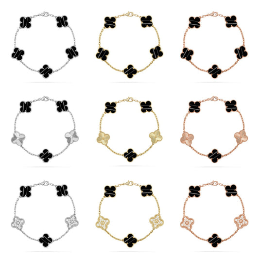 [Sophire Jewelry ] CLOVER 5 MOTIF PULSAR STONE BRACELET COLLECTION