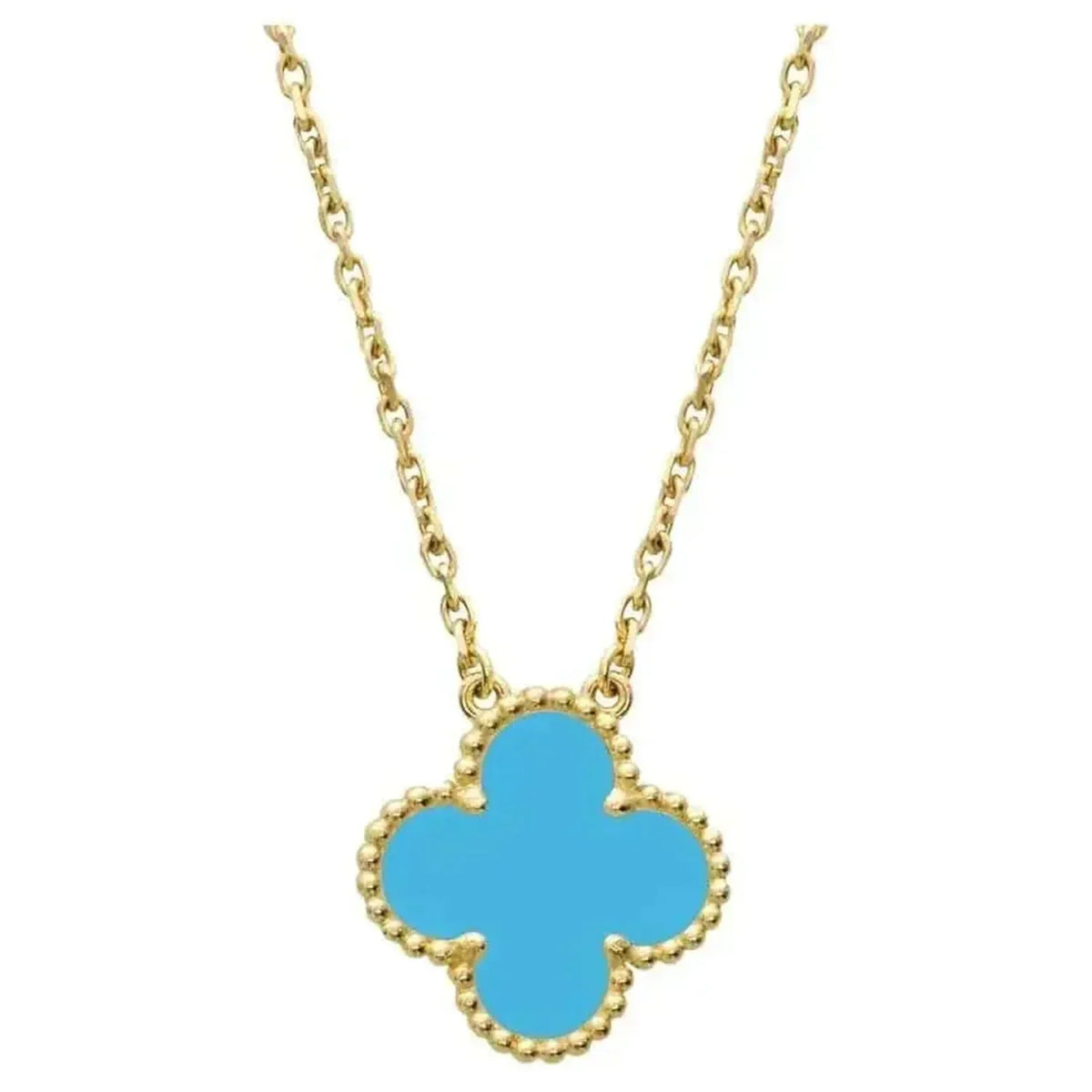 [Sophire Jewelry ]CLOVER 15MM VINTAGE TURQUOISE NECKLACE