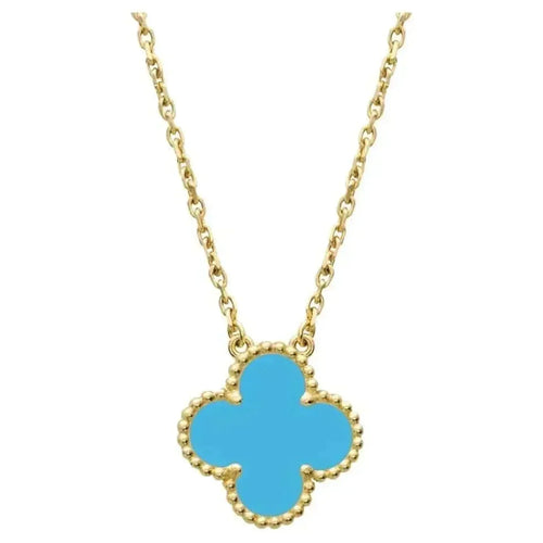 [Sophire Jewelry ]CLOVER 15MM VINTAGE TURQUOISE NECKLACE