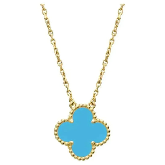 [Sophire Jewelry ]CLOVER 15MM VINTAGE TURQUOISE NECKLACE