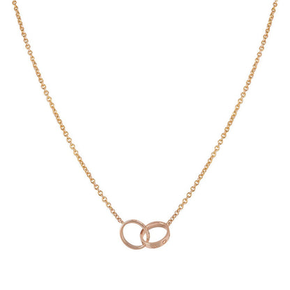 [Sophire Jewelry ]LOVE NECKLACE DOUBLE RING PINK GOLD