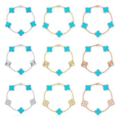 [Sophire Jewelry ] CLOVER 5 MOTIF TURQUOISE BRACELET COLLECTION