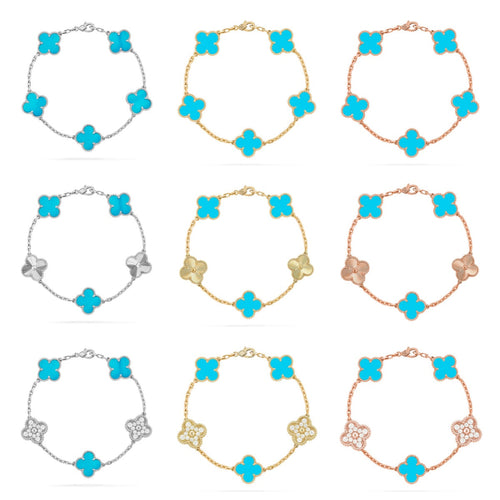 [Sophire Jewelry ] CLOVER 5 MOTIF TURQUOISE BRACELET COLLECTION