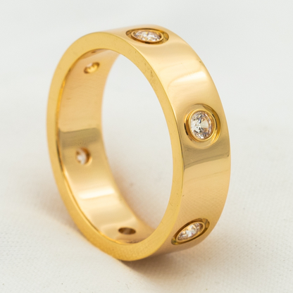 [Sophire Jewelry ]LOVE RING 5.5MM 6 DIAMONDS PINK GOLD