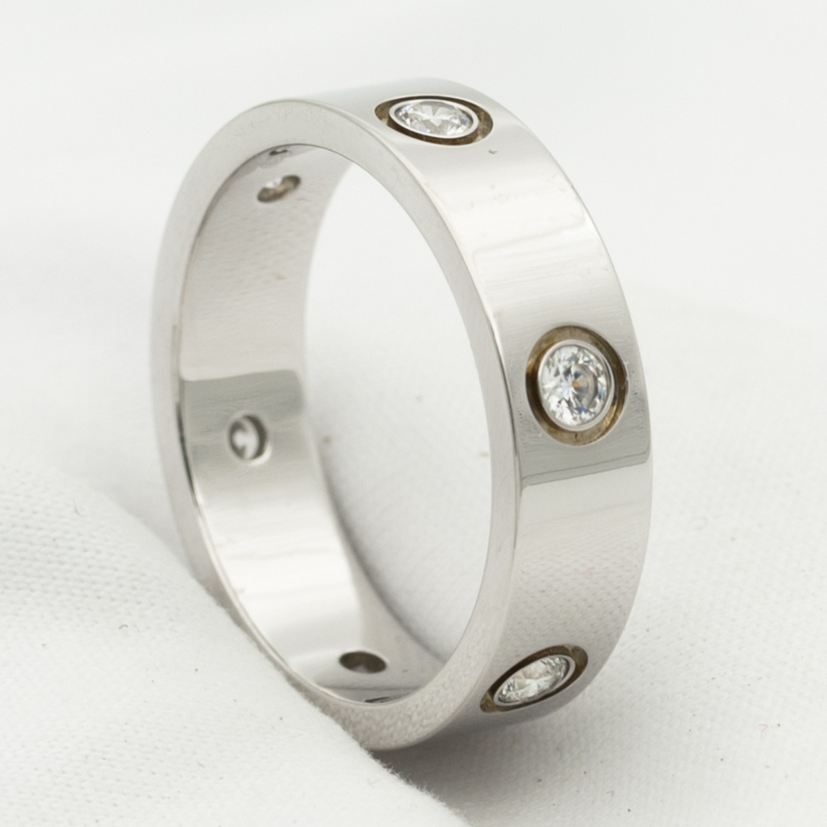 [Sophire Jewelry ]LOVE RING 5.5MM 6 DIAMONDS SILVER