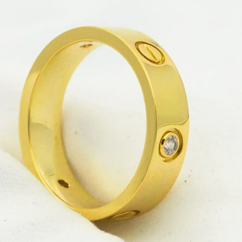 [Sophire Jewelry ]LOVE RING 5.5MM 3 DIAMONDS GOLD
