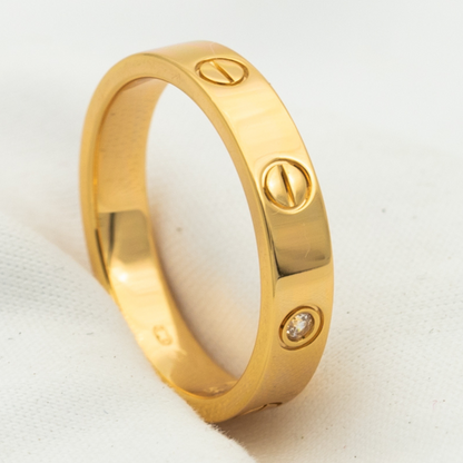 [Sophire Jewelry ]LOVE RING 4MM 1 DIAMOND PINK GOLD