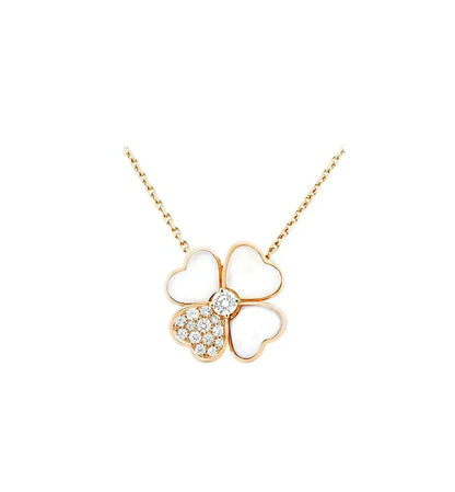 [Sophire Jewelry ]CLOVER MOP DIAMOND ROSE GOLD NECKLACE