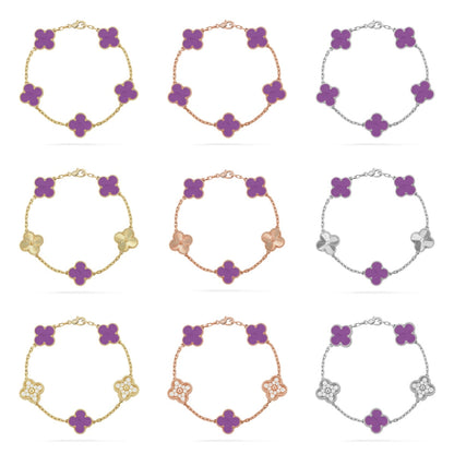 [Sophire Jewelry ] CLOVER 5 MOTIF VIOLET BRACELET COLLECTION