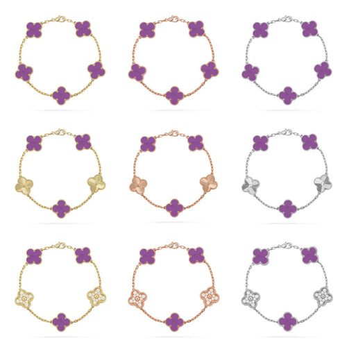 [Sophire Jewelry ] CLOVER 5 MOTIF VIOLET BRACELET COLLECTION