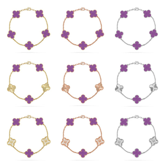 [Sophire Jewelry ] CLOVER 5 MOTIF VIOLET BRACELET COLLECTION