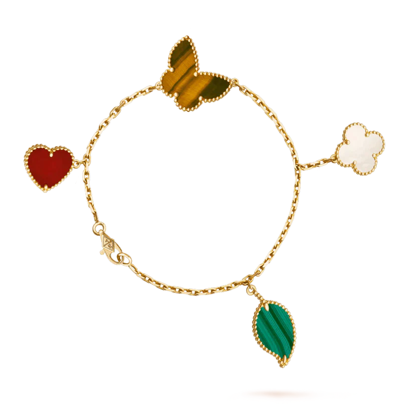 [Sophire Jewelry ]LUCKY SPRING 5 MOTIF GOLD BRACELET