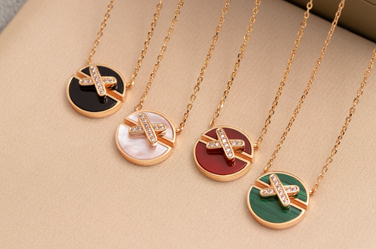 [Sophire]JEUX DE ROSE GOLD DIAMOND NECKLACE