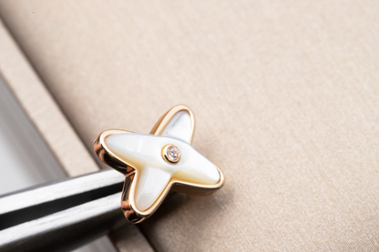 [Sophire Jewelry ]JEUX DE WHITE MOP PINK GOLD DIAMOND EARRINGS