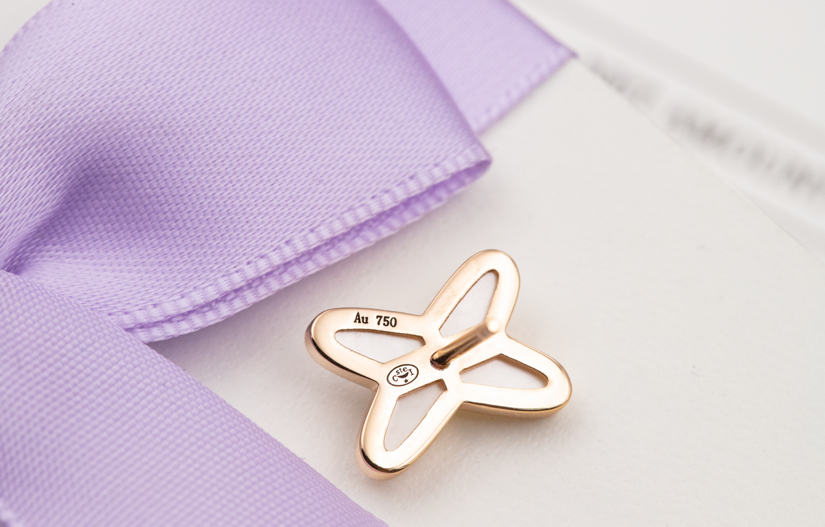 [Sophire Jewelry ]JEUX DE WHITE MOP ROSE GOLD DIAMOND EARRINGS