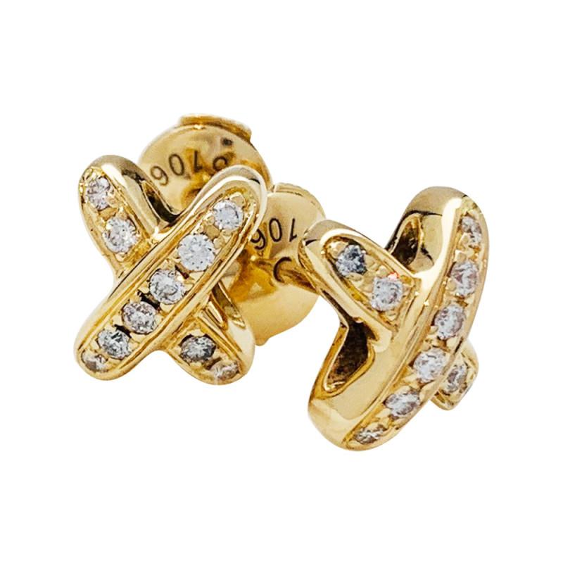 [Sophire Jewelry ]JEUX DE GOLD DIAMOND EARRINGS