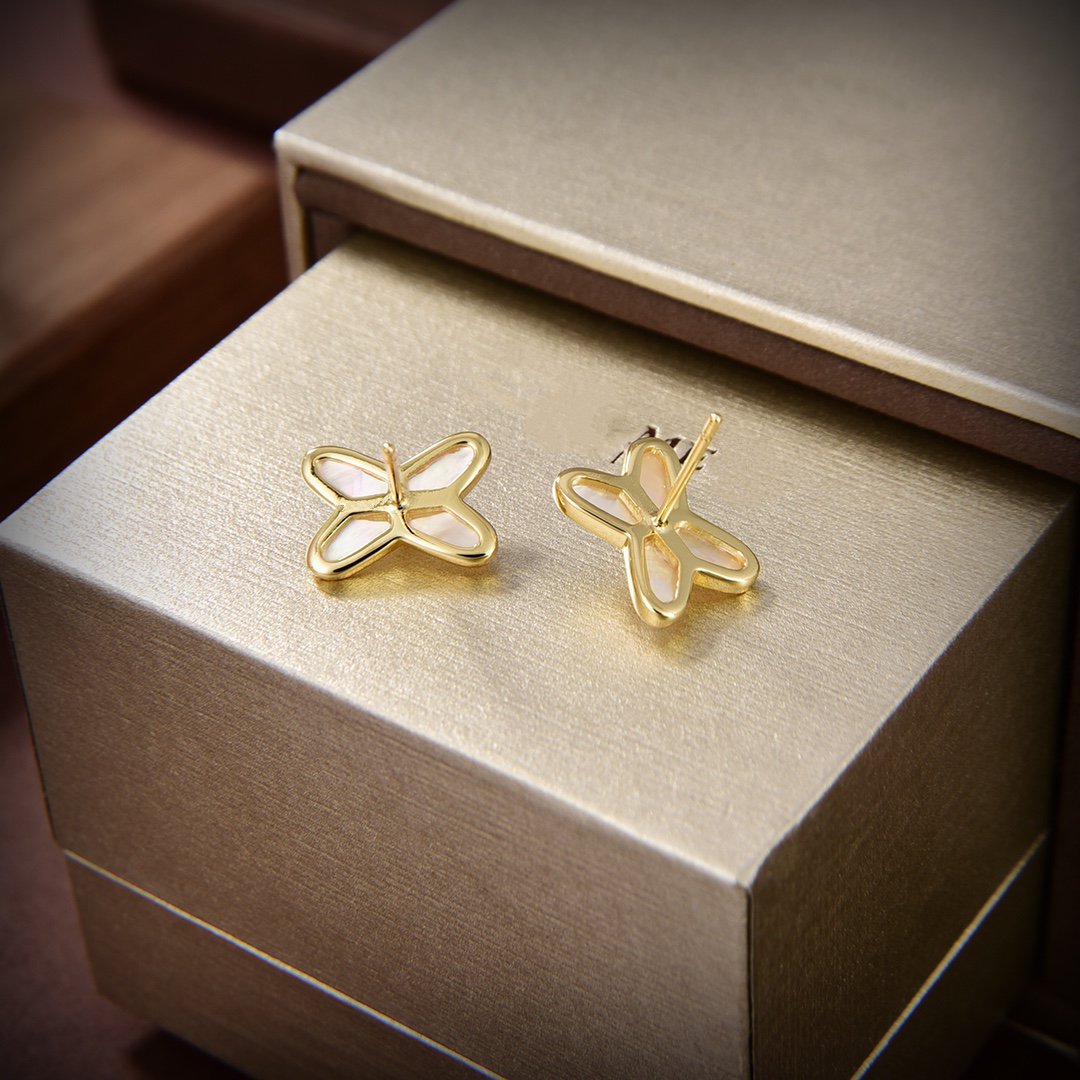[Sophire Jewelry ]JEUX DE WHITE MOP GOLD DIAMOND EARRINGS