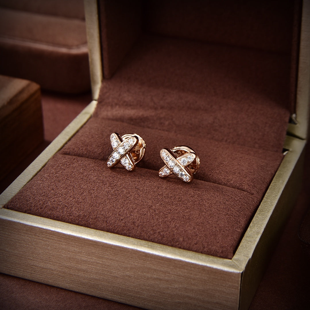 [Sophire Jewelry ]JEUX DE GOLD DIAMOND EARRINGS