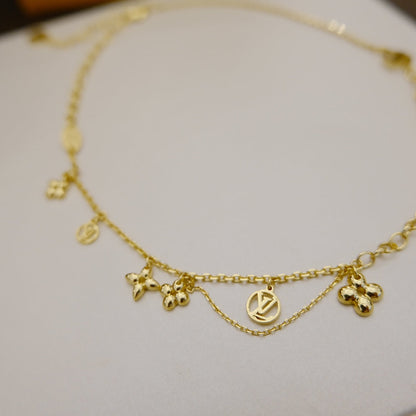 [Sophire Jewelry ]BLOOMING SUPPLE NECKLACE BRASS