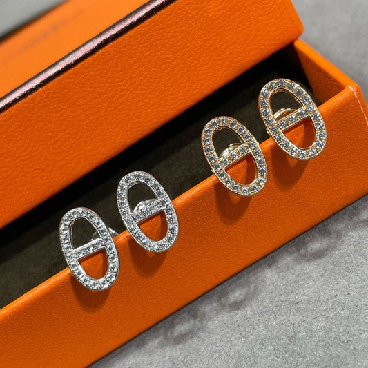 [Sophire]HM FULL DIAMOND PIG NOSE STUD EARRINGS
