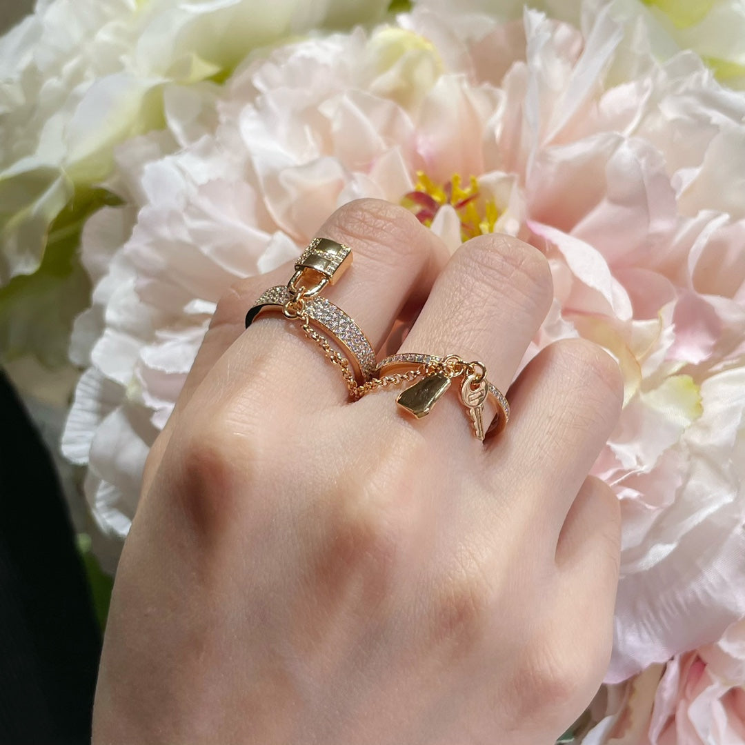 [Sophire Jewelry ]HM KELLY CLOCHETTE DOUBLE RING IN  WITH DIAMONDS