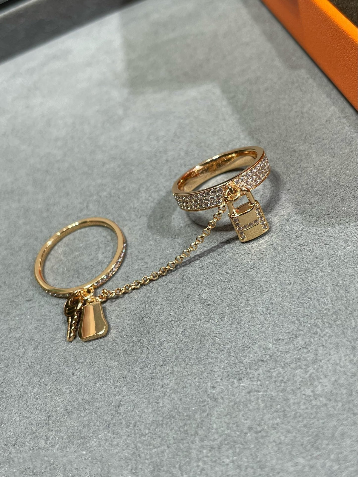 [Sophire Jewelry ]HM KELLY CLOCHETTE DOUBLE RING IN  WITH DIAMONDS