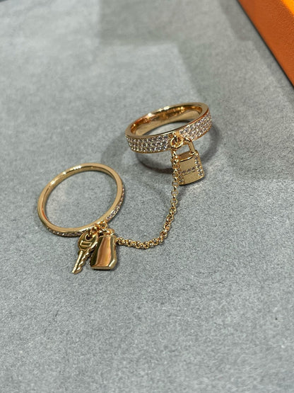 [Sophire Jewelry ]HM KELLY CLOCHETTE DOUBLE RING IN  WITH DIAMONDS